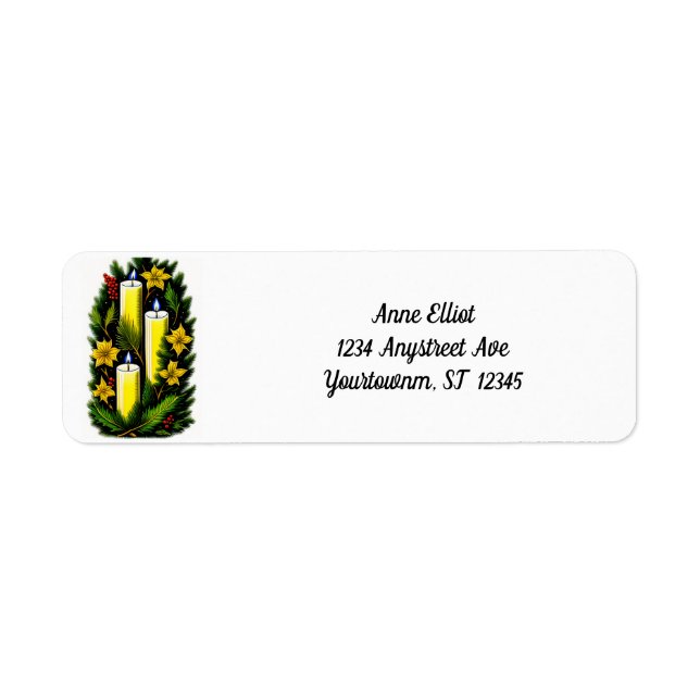 Candles with Flowers Return Address Label (Front)