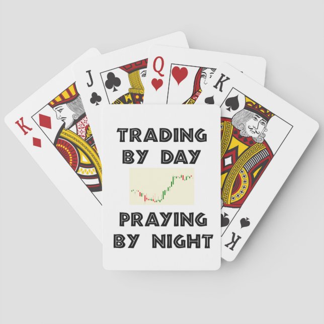 Candlestick Chart: Trading by Day Praying by Night Playing Cards (Back)
