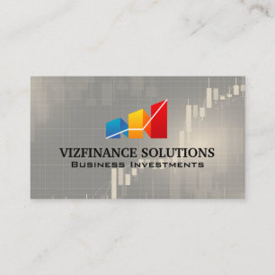 Candlestick Stock Chart Logo Design   Finance Business Card