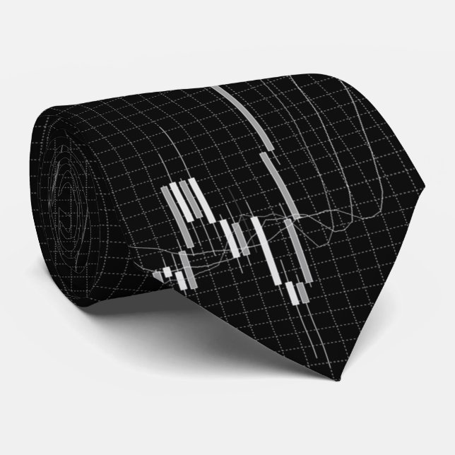 Candlestick Stock Market Chart Tie (Rolled)
