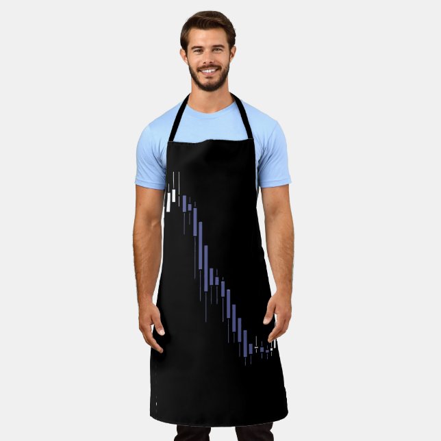 Candlestick Stock Market Simple Chart Apron (Worn)