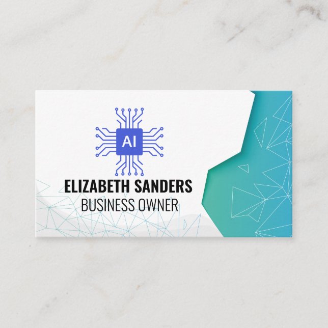 Candlesticks | Geometric Patterns | AI Tech Business Card (Front)