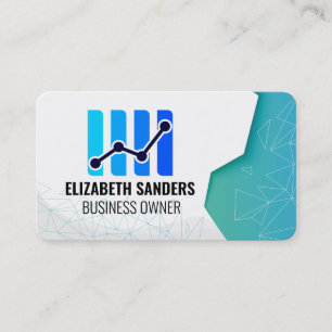 Candlesticks Geometric Patterns Fintech Logo Business Card
