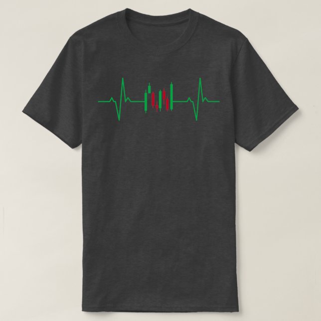 Candlesticks lifeline heartbeat day trader T-Shirt (Design Front)