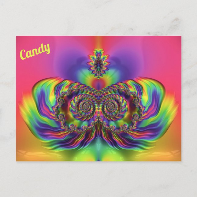 CANDY ~ 3D Design Pattern ~ Multi Colours Postcard (Front)