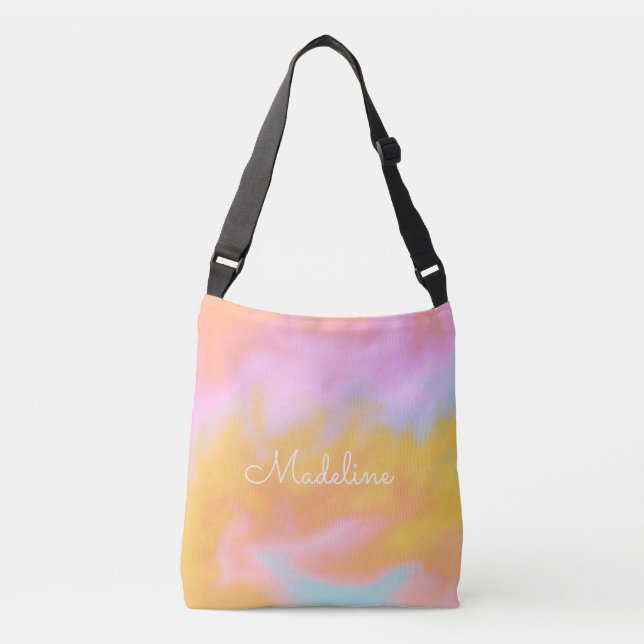 Candy Abstract Hologram Name  Crossbody Bag (Front)