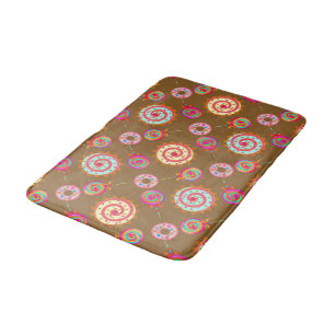 Candy and Cakes Brown Bath Mat