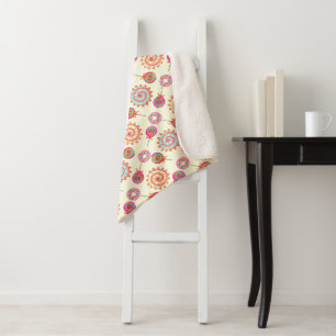 Candy and Cakes Cream Sherpa Blanket