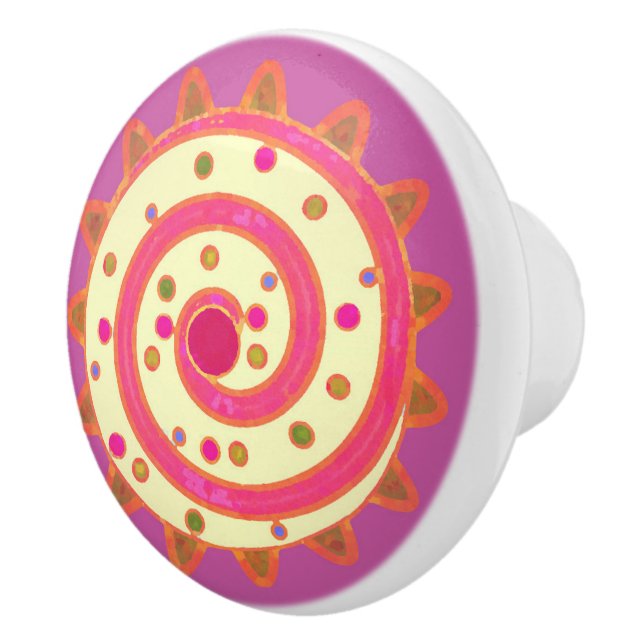 Candy and Cakes Pink Ceramic Knob (Right)