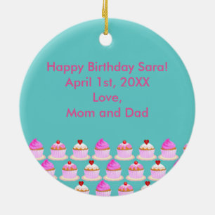 Candy and chocolate cake for birthday party ceramic tree decoration