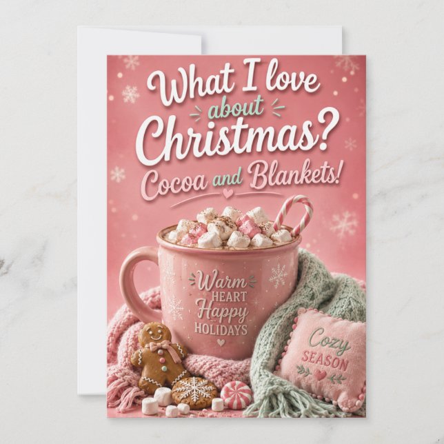 Candy and Cuddles Funny Christmas Greeting Card (Front)