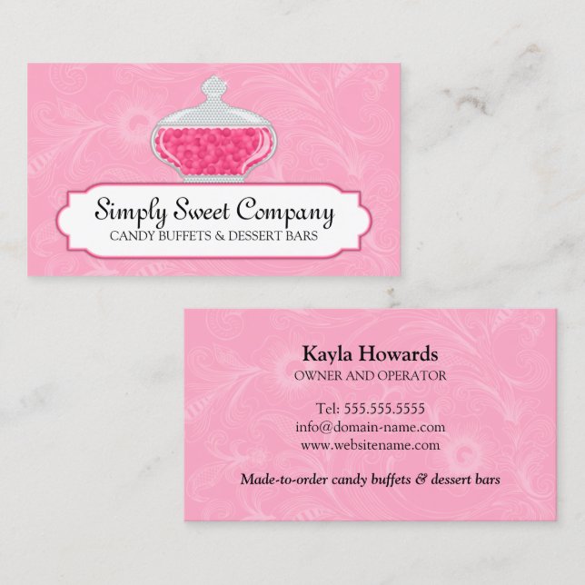 Candy and Dessert Buffet Business Card (Front/Back)