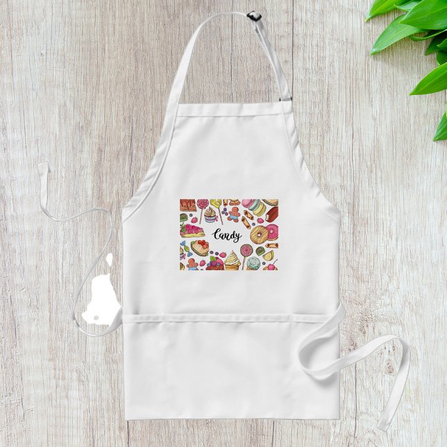Candy and Dessert Doodles Sweet Treats Pattern  Standard Apron (Creator Uploaded)