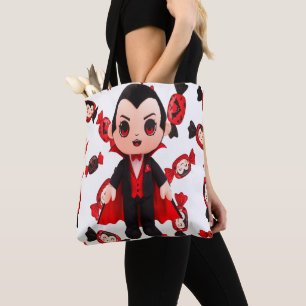 Candy and Dracula Cute Spooky Halloween Tote Bag