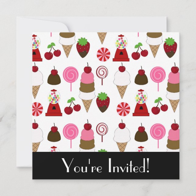 Candy And Sweets Invitation (Front)