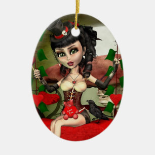 Candy Apple Love Gothic Lolita Oval Ornament