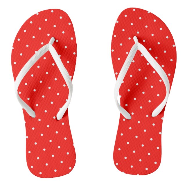 Candy Apple Red and white dots Thongs (Footbed)