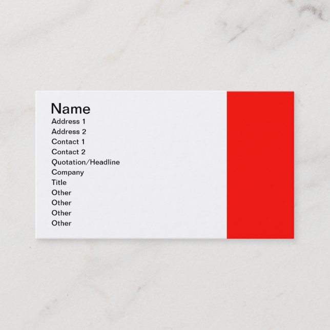 Candy Apple Red Border Business Card (Front)