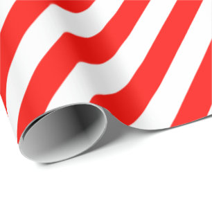 Candy Apple Red Diagonal Stripe Wrapping Paper