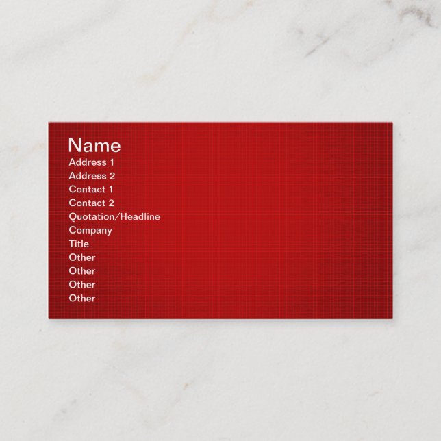 CANDY APPLE RED GRID BACKGROUND TEMPLATE MATRIX DI BUSINESS CARD (Front)