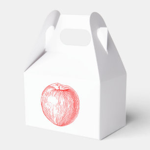 Candy Apple Red Letterpress Apple Favour Box