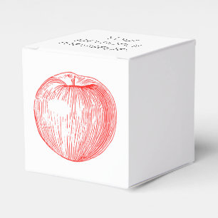 Candy Apple Red Letterpress Apple Favour Box