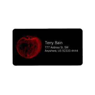 Candy Apple Red Letterpress Apple Label