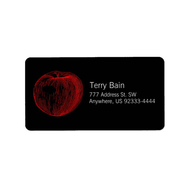 Candy Apple Red Letterpress Apple Label (Front)