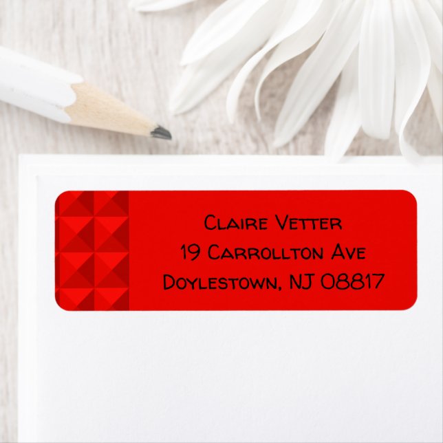 Candy Apple Red Pyramids  Return Address Label (Insitu)