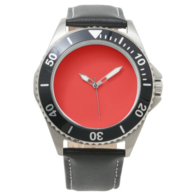 Candy Apple Red Solid Colour | Classic | Elegant Watch (Front)