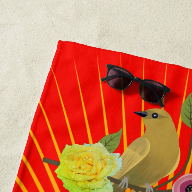 Candy Apple Sunshine & Dew Drops Beach Towel (In Situ)