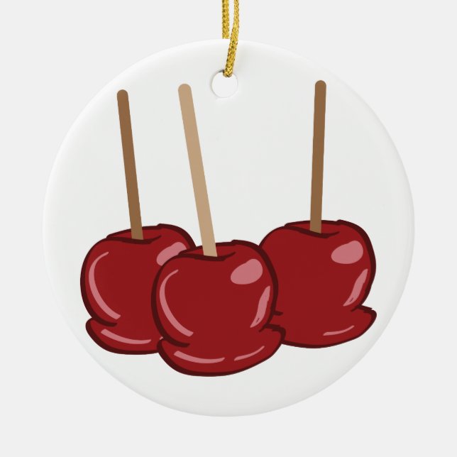 Candy Apples Ceramic Ornament (Front)