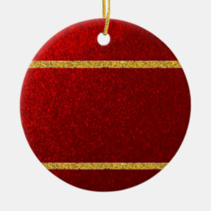 Candy Apples Red Gold Ceramic Ornament