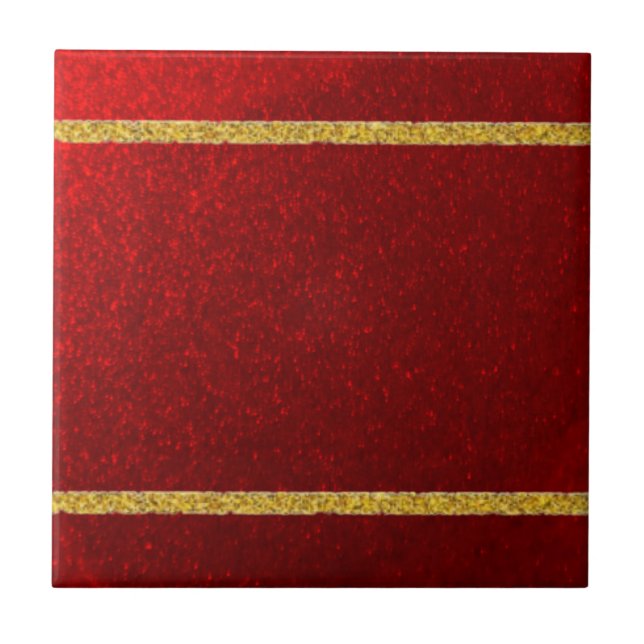 Candy Apples Red Gold  Ceramic Tile (Front)