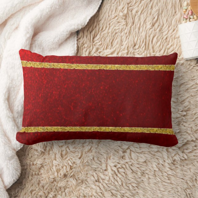 Candy Apples Red Gold  Lumbar Cushion (Blanket)