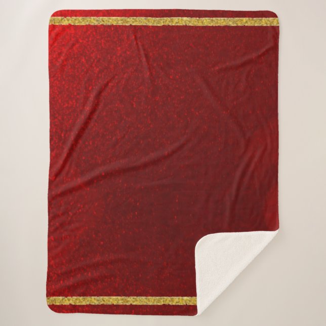 Candy Apples Red Gold  Sherpa Blanket (Front)