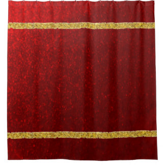 Candy Apples Red Gold  Shower Curtain