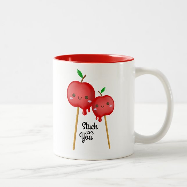 Candy Apples Stuck on You Two-Tone Coffee Mug (Right)