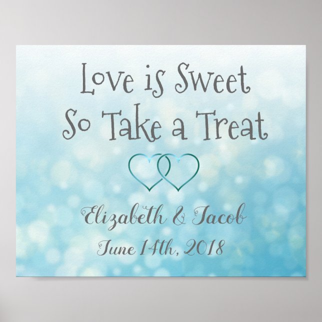 Candy Bar Blue and Grey  Love is Sweet Poster (Front)
