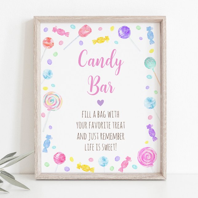 Candy Bar Lollipop Sweet Shop Birthday Sign (Creator Uploaded)