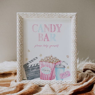 Candy Bar Movie Party Sign   Digital or Printed
