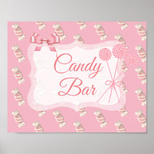 Candy Bar Sign Pink Vintage Lollipops Poster