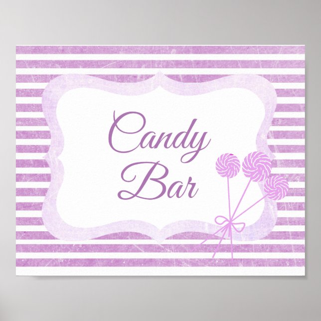 Candy Bar Sign Purple Lollipops  Poster (Front)
