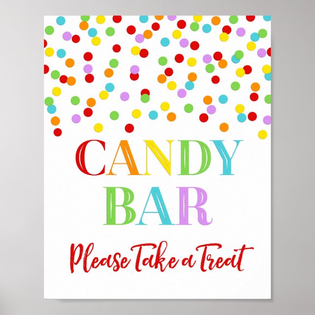 Candy Bar Sign Rainbow Confetti (Front)