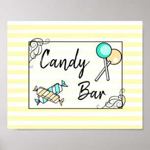 Candy Bar Wedding or Baby Shower Sign Poster