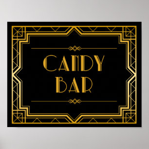 Candy Bar Wedding Sign   Gatsby Art Deco