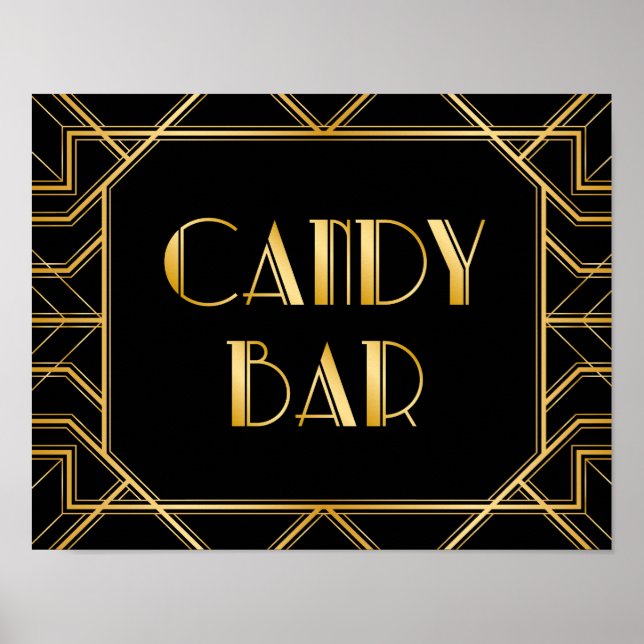 Candy Bar Wedding Sign | Gatsby Art Deco (Front)