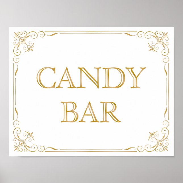 Candy Bar Wedding Sign | Modern Calligraphy (Front)