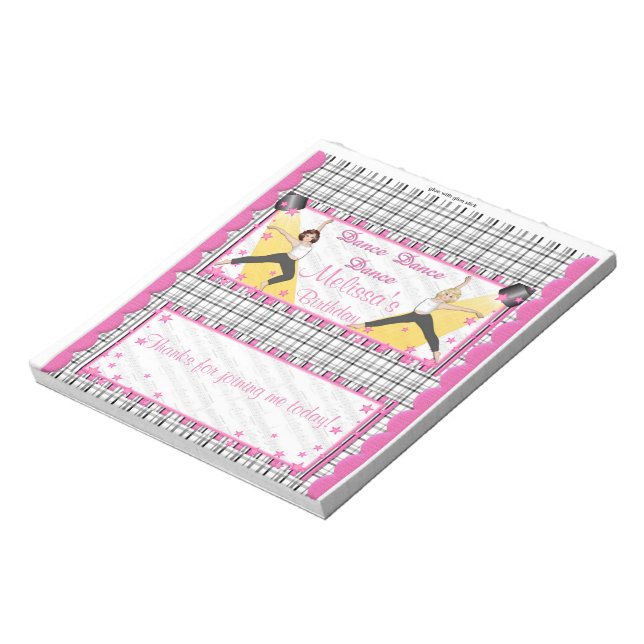 Candy Bar Wrapper Birthday Dance Party Favours Notepad (Rotated)