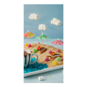Candy Beach Scene Poster